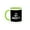 Green/White, variant on 3drose, Tiny but Mighty. Bold White Lettering on Black Background., 11oz Two-tone Yellow Mug