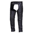thumbnail image 1 of Ultra Unisex Naked Leather 4-Pocket Motorcycle Chaps,Black,Size - Small, 1 of 1