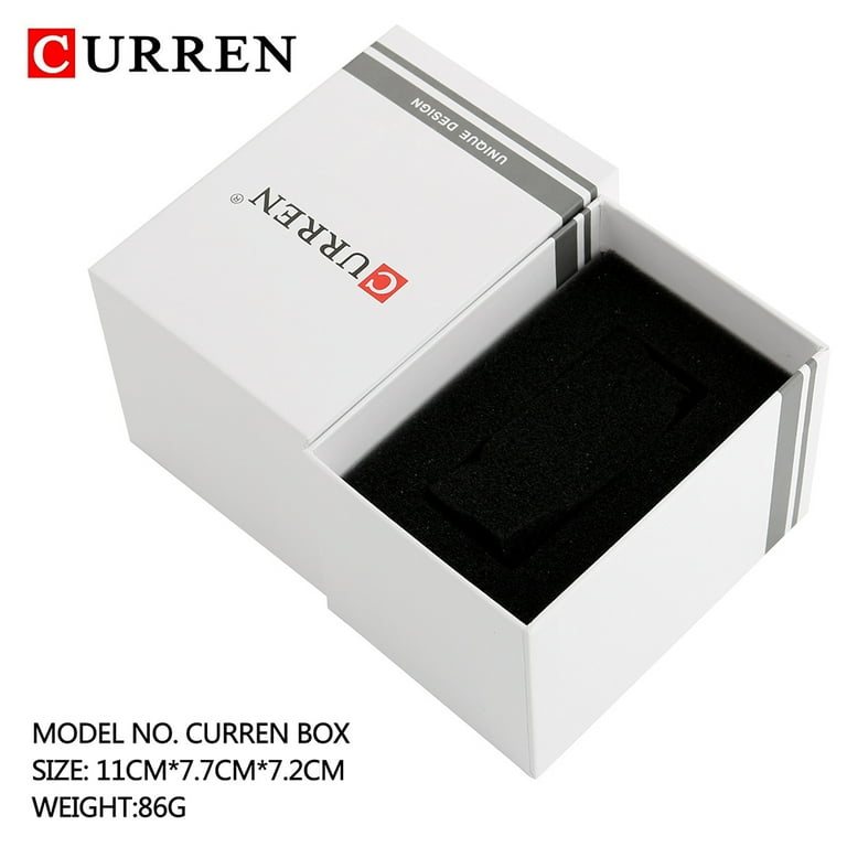 CURREN Watch Box Gift Box Built in Sponge Watches Square Packing Boxes Accessories for Men Women White 4.3 3.0 2.8 inch