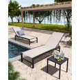thumbnail image 2 of Pellebant Set of 3 Outdoor Chaise Lounge Aluminum Adjustable Patio Chairs With Table,Beige, 2 of 10