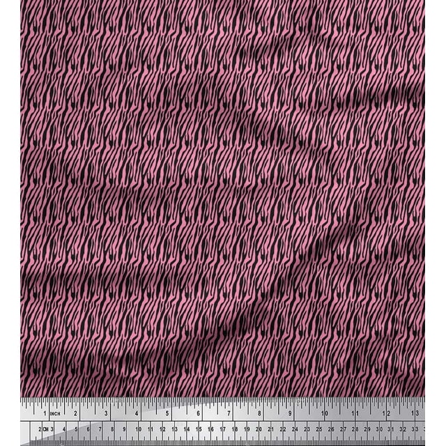 Soimoi Pink Velvet Fabric Wild Animal Skin Small Decor Fabric Printed BTY 58 Inch Wide