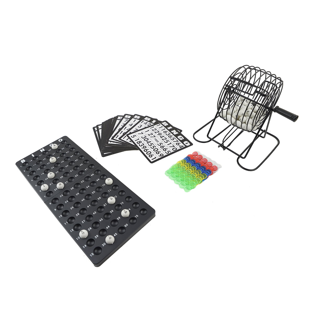 NEW BINGO GAME METAL CAGE CARDS BALLS Complete PLAY Deluxe SET FREE SHIPPING 