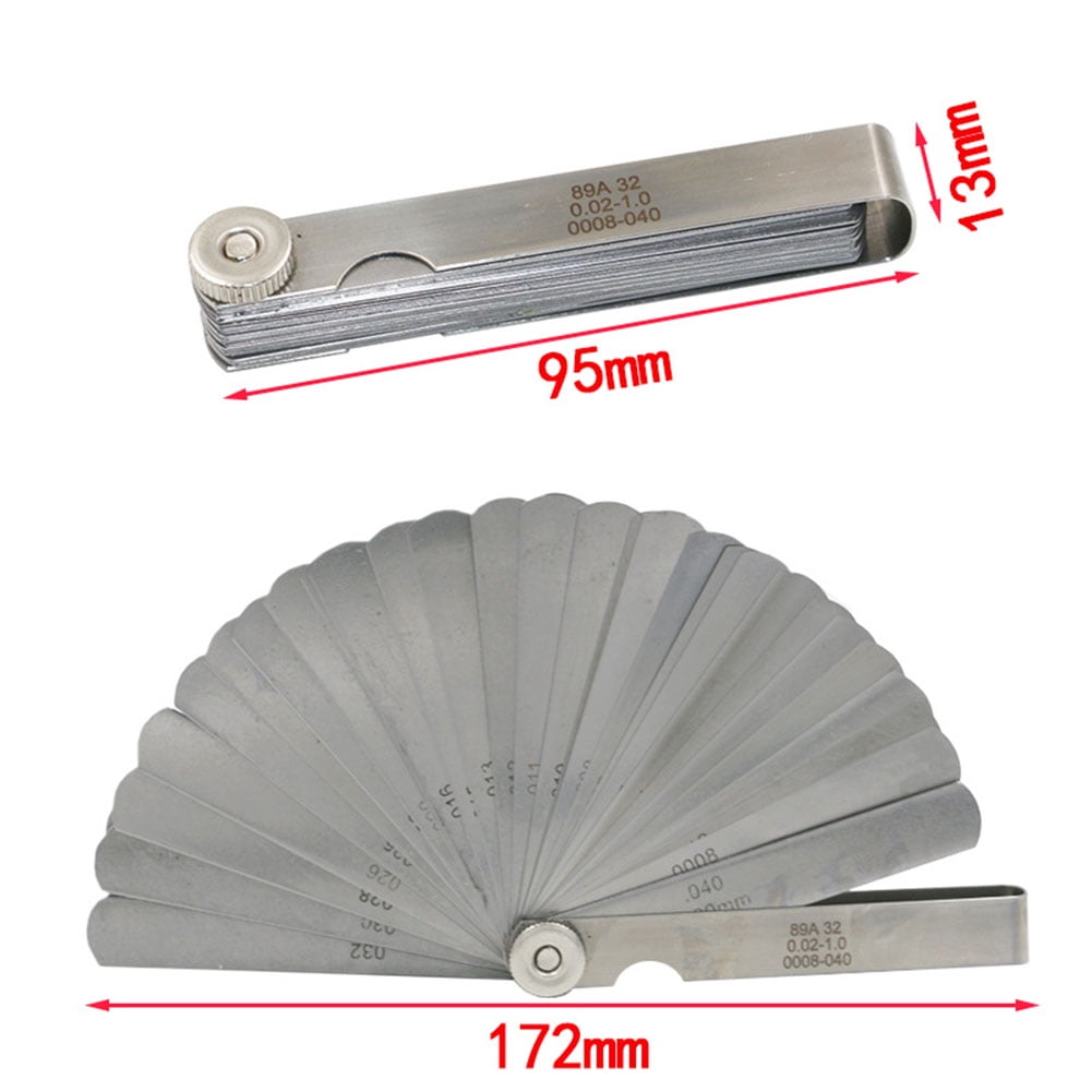 0.02-1mm Feeler Gauge High Precision Metric Gauge 32 Blades Ruler Measure Tool Gauging Tools ,Easy to Use