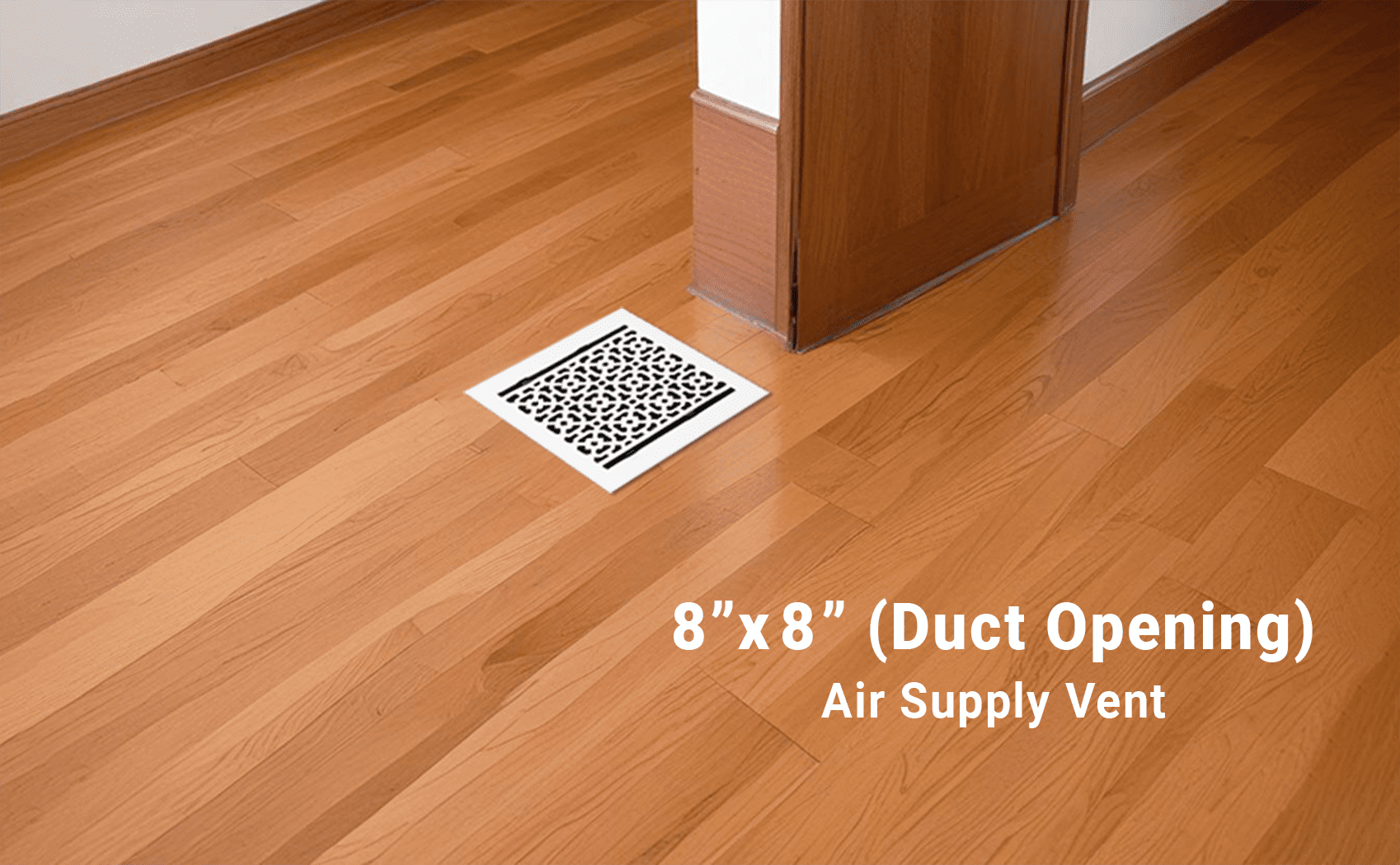 Achtek Air Supply Vent 8"x 8" Duct Opening (Overall 9-1/4"x 9-3/4") Solid Cast Aluminum Register Cover | Powder Coated