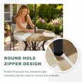 thumbnail image 4 of Round Outdoor Tablecloth with Umbrella Hole and Zipper, Brown Geometric Tablecloth with Elastic Waterproof, Watercolor Ombre Modern Abstract Art Patio Table Covers for 36" - 44" Picnic Pool Tables, 4 of 9