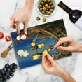 thumbnail image 5 of Nature Cutting Board, Tropic Palm Trees in Ocean Exotic Skyline Summer Paradise Mauritius Honeymoon Theme, Decorative Tempered Glass Cutting and Serving Board, Small Size, Blue Brown, by Ambesonne, 5 of 5