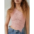 thumbnail image 3 of Women Irregular Summer Tops, Sleeveless One-shoulder Backless Lace Vest Clubwear, 3 of 9
