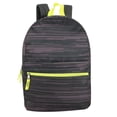 thumbnail image 2 of Boys 17 Inch Backpack with Front Zippered Pocket and Adjustable Shoulder Straps for School, Camp, Hiking, Commuting and Travel in Striped Heather Gray, 2 of 2