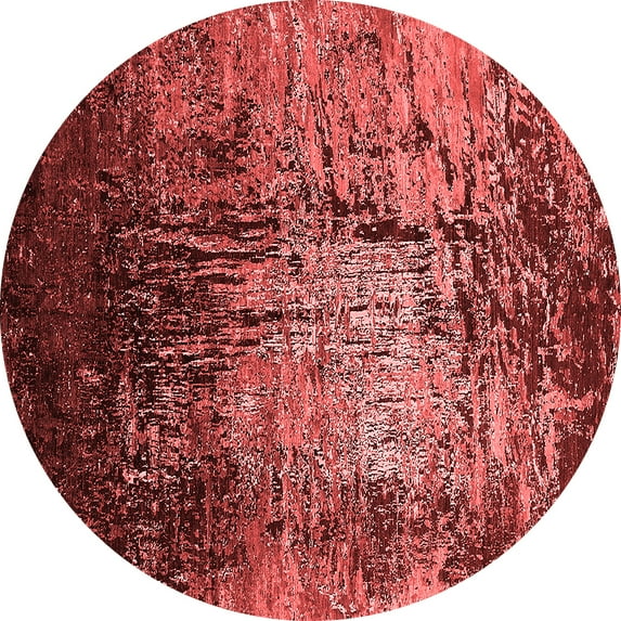 Ahgly Company Indoor Round Oriental Red Industrial Area Rugs, 7' Round