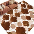 thumbnail image 2 of 8x10 Washable Area Rug, Brown Moroccan Non-Slip Extra Large Rectangle Rug for Living Room Bedroom, Abstract Gradient Gold Brown Geometric Indoor Floor Mat for Home Decor, 2 of 9