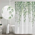 thumbnail image 4 of Eucalyptus Leaves Shower Curtain Set - Long 72" x 84" Washable Bathtub Curtain with 12 Hooks, Green Summer Botanical Weeping Waterproof Fabric Stall Shower Curtains for Bathroom/Bathtub Décor, 4 of 6