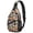 Thanksgiving Pumpkin Leaf Stripe Pattern, variant on Thanksgiving Roast Turkey Pie Pattern Sling Backpack, Unisex Hiking Chest Pack with Side Mesh Pockets, Adjustable Ambidextrous Strap Gift Ideas for Holiday Birthday Gifts