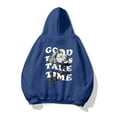thumbnail image 7 of Hpapadks Hoodie Men Oversize Hoodies Pullover with Vintage Flower Letter Print Lightweight Men's Sweatshirts, 7 of 7