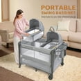 thumbnail image 4 of JOYMOR Twin Bassinet for Baby with Storage, Convertible to Crib Playpen, Unisex Infant Side Sleeper, 4 of 10