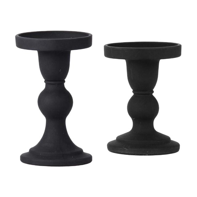2x Portavelas de pilar negro de vidrio Soporte de vela Candelabro Festival Boda Velas Cena Decoración de escritorio Adornos Altura 114 cm 136 cm Macarena Portavelas de pilar
