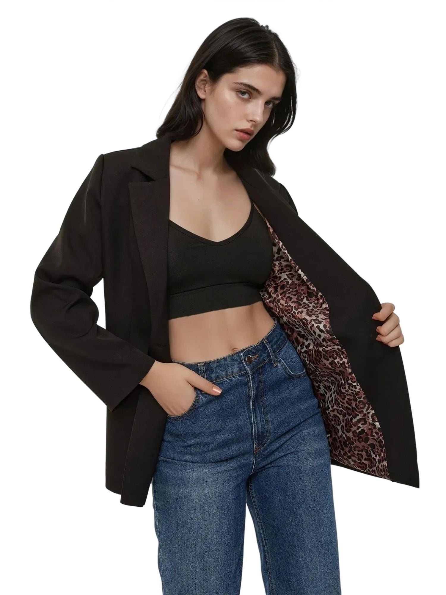 cropped blazer with tied detail