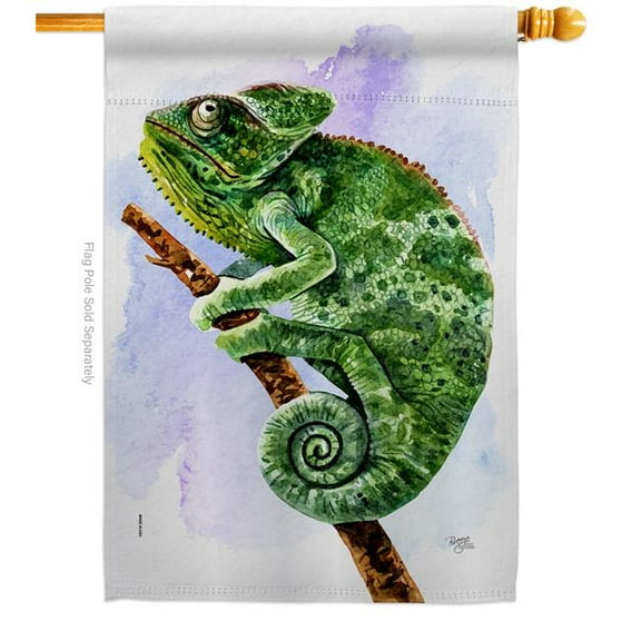 Breeze Decor H110274-BO Chameleon Animals Critter 28 x 40 in. Double-Sided Decorative Vertical House Flags for Decoration Banner Garden Yard Gift