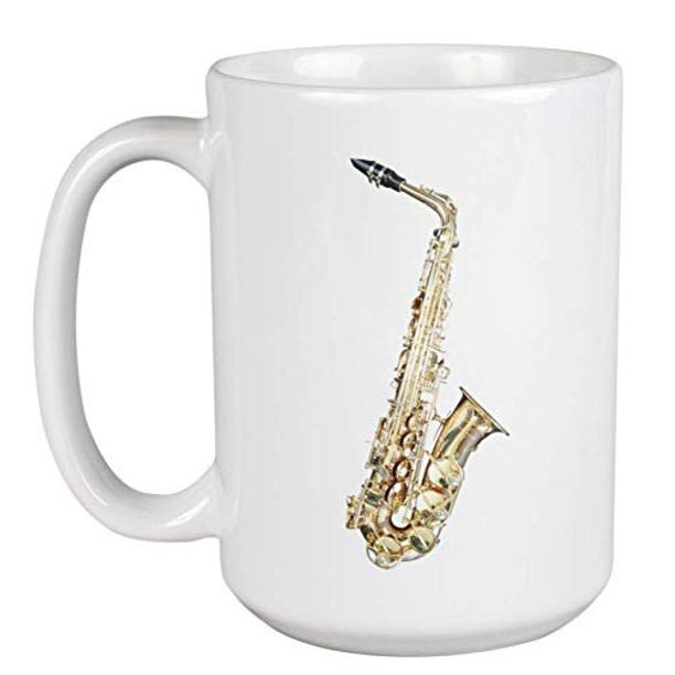 Realistic Saxophone Figure Simple Coffee & Tea Gift Mug For A Sax
