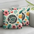 thumbnail image 2 of JRXY Summer Hello Summer Vibes with Watermelon Pineapple Bicycle Tropical Flowers Palm Leaves Lemon 2-Piece Short Plush Pillowcase Set White, 2 of 6