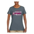 thumbnail image 2 of Wild Bobby My God is Stronger Than Breast Cancer Paint Splatter Cross Breast Cancer Awareness Women Graphic Tee, Charcoal, XX-Large, 2 of 6