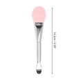 thumbnail image 4 of Unique Bargains 1 Pc Durable Rhombus Stripe Facial Mask Brush Bright Silver Tone Pink, 4 of 5