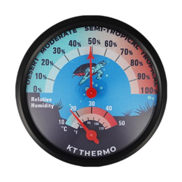 Milaget Reptile Box Analog Temperature Humidity Meter 0-100 % for Geckos Bird Indoor Blue