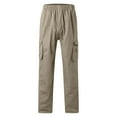 thumbnail image 6 of Hwmodou Male Pants Office Mens Fashion Solid Color Loose Cotton Plus Size Pocket Lace Up Pants Overall Holiday Vacation Slacks For Man, 6 of 9