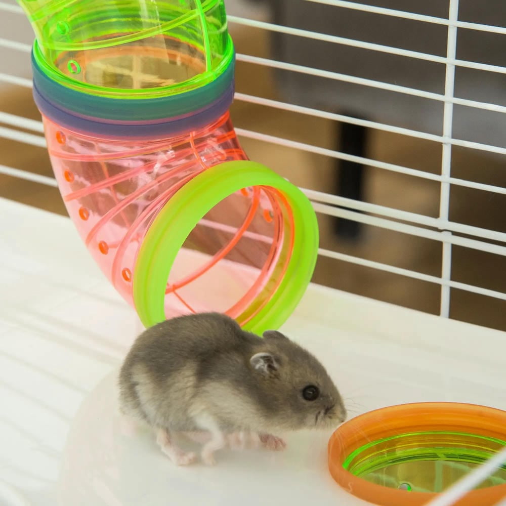 Barara King Hamster Cage, Hamster Habitat Small Animal Travel Cage,Extra Large 23" Hamster Cage with Tubes, Tunnels, Exercise Wheel, Water Bottle, Light Blue
