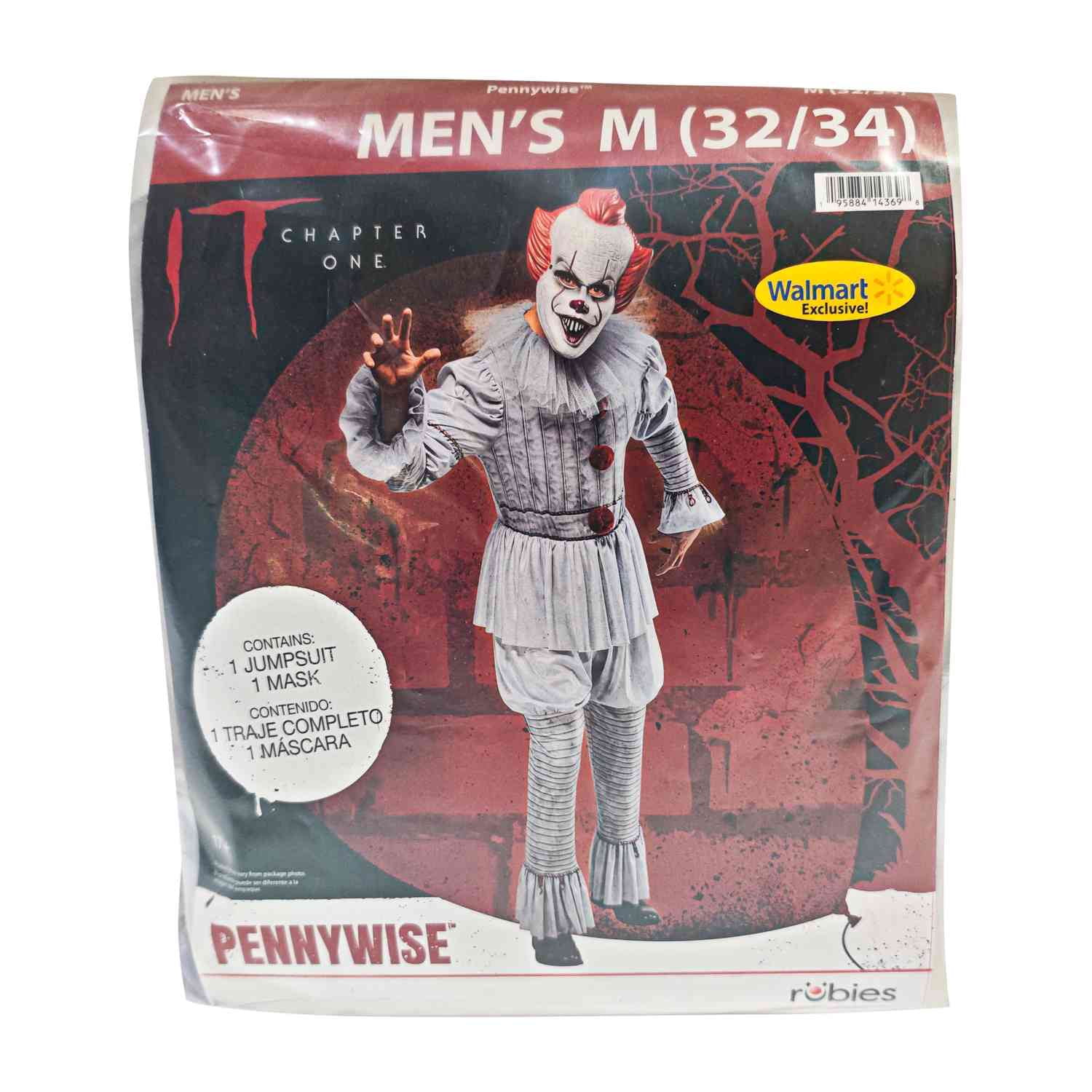 Pennywise It Halloween Costume for Adults, Men's Size M (32/34), by Rubies