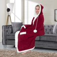 thumbnail image 5 of Nava Snuggle Hoodie Robe Cozy Super Soft Ultra Plush Micromink Sherpa Lined Wearable Blanket, 5 of 6