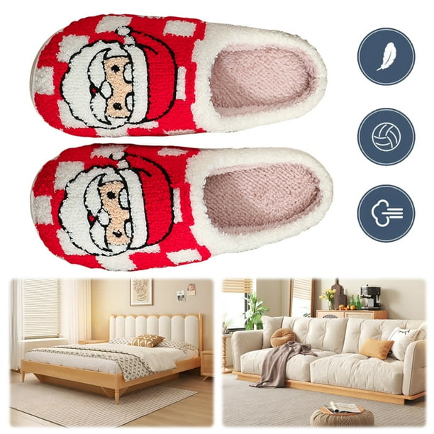 Casa Mullidas Navideñas Papá Noel Antideslizantes para Otoño Invierno