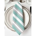 thumbnail image 2 of nqOlkjepod Aqua Grey Stripe Cloth Napkins Set of 6 Reusable Dinner Napkins, Minimalist Farmhouse Striped Cocktail Napkin Washable Table Napkins for Wedding/Holiday Party/Baby Shower 20"x20", 2 of 8