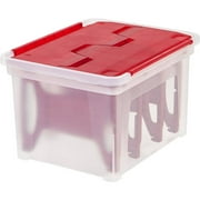 Holiday Storage Containers Iris Wing Lid Holiday Light Storage Box With 4 Wraps Red
