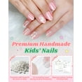 thumbnail image 3 of 6-12 Years Press on Nails for Girls,3D French Fake Nails Kit with Jelly Adhesives & Builder Glue, 24pcs Reusable Glitter Full Cover Stick on Nails for Tweens, 3 of 5