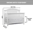 thumbnail image 6 of Oxford Baby Willowbrook 4-in-1 Convertible Crib, White, GREENGUARD Gold Certified, Wooden Crib, 6 of 15