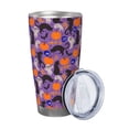thumbnail image 2 of Lsque Halloween Black Cats Pattern 20oz Car Cup with Lid and Straw, Insulated Coffee Cup with Straw Topper, Spill Proof Travel Coffee Mug, Stainless Steel Tumble-Straw Three-piece Set, 2 of 8