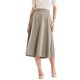 thumbnail image 2 of Falda A-Line de Mujer Inspire Chic, Cintura Alta, Midi, Acampanada, Plisada, Color Beige para Oficina, 2 of 6