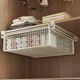 thumbnail image 4 of Closet Organizer under $5! Yannianjz Closet Storage Organizer, Drawer Partition Shelf with Pull Out Basket, No Drill Cabinet Divider for Clothes Pants, Metal Wardrobe Box, 4 of 6
