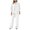 White, variant on Womens Casual Shoulder Irregular Two Piece Set - Spandex, Loose Fit, All Seasons - S-XXXL