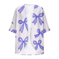 thumbnail image 6 of SEAOPEN Women's 3/4 Sleeve Open Front Cropped Cardigan Sweater Elegant Shrugs for Women Purple,L, 6 of 6