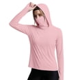 thumbnail image 2 of VBVC Women's UPF 50+ Sun Protection Hoodie,Quick Dry Long Sleeve Shirt For Women,Ladies' Fishing Hiking Top with Face Mask and Thumb Holes,Pink,S-3XL, 2 of 7