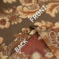 thumbnail image 4 of VOGOL Coffee Brown Damask Valance, Extra Wide Swag Curtains 79x43 Inches for Bedroom, 4 of 8