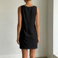 thumbnail image 4 of Afdoent Dresses For Women Draped Neck Sleeveless Dress Summer Minimalist Casual Tank Dress Beach Vacation Outfits Elegant, 4 of 5