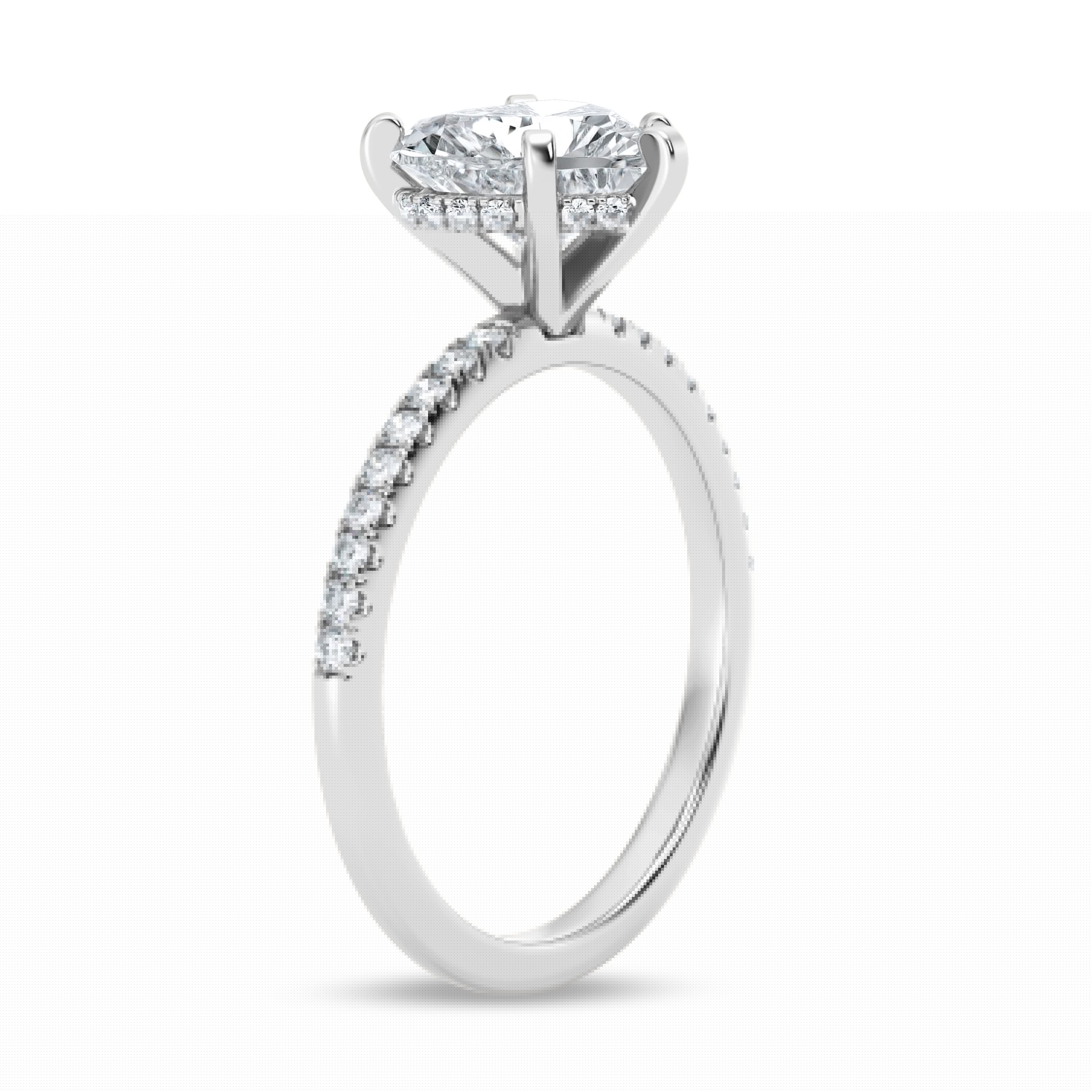 thumbnail image 2 of Golden Jewel Elegant 2.2 Ct Heart Cut Moissanite Hidden Halo Engagement Ring - 14K White Gold Plated Ring - Moissanite - Women's Stunning Ring for Proposals and Special Occasions, 2 of 3