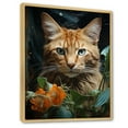 thumbnail image 2 of Designart "Enigmatic Havana Brown Feline" Animals Cat Floater Framed Canvas Art Print, 2 of 5