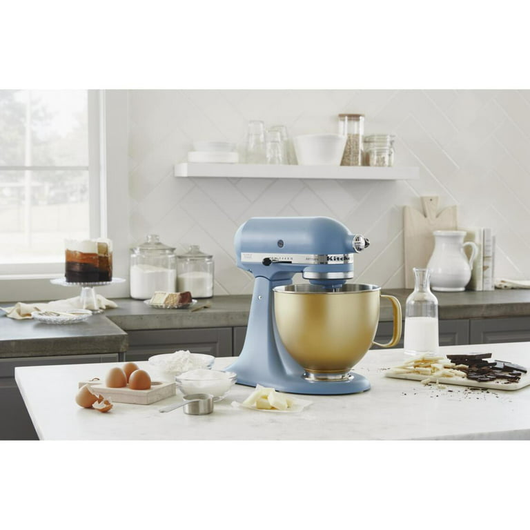 KitchenAid Artisan Mixer Stand Blue Velvet Bowl with Handle