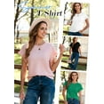 thumbnail image 4 of Eytino Tops for Women Dressy Casual Spring Summer Business Office Short Sleeve T Shirts Textured Cute Work Shirt, 4 of 11