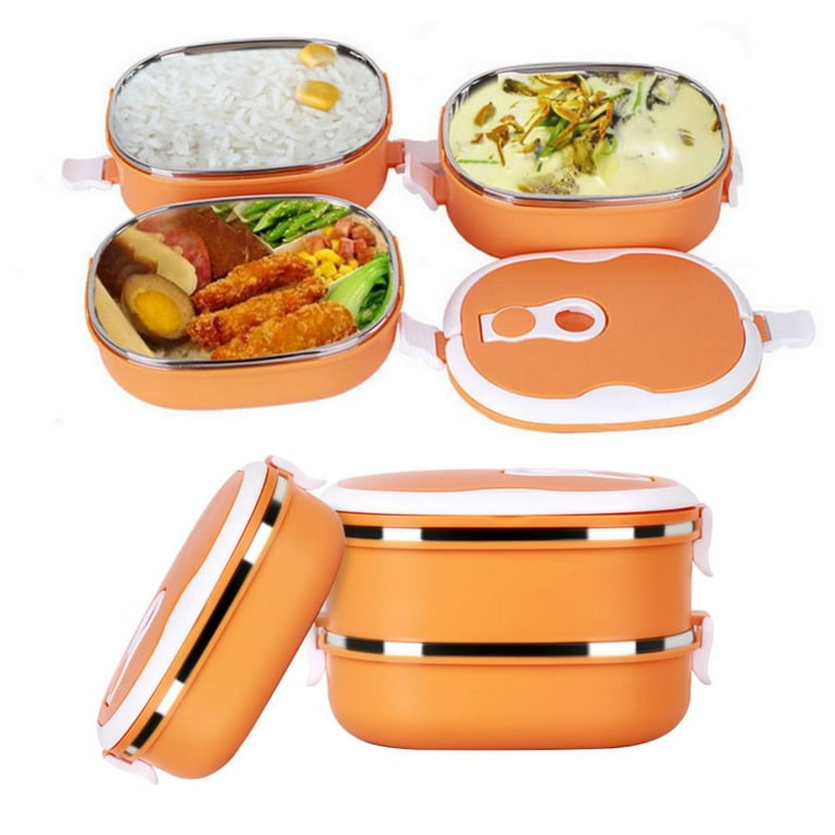 AMERTEER Portable Food Warmer School Lunch Box Bento Thermal Insulated Food  Container 1 Layer Stainless Steel Insulated Square Lunch Box for Children,  Kids and Adult Picnic Storage Boxes 