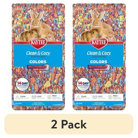 (2 pack) Kaytee Clean & Cozy Colors Bedding Kaleidoscope 24.6 Liters