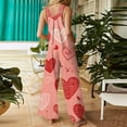 thumbnail image 7 of Fgvctg Valentine's Day Women's Overalls Sleeveless Date Night Spaghetti Straps Overalls Adjustable Wide Leg Pant Love Heart Graphic Bib Overalls Rompers Sprimg Pant With Pockets Red 5XL, 7 of 7